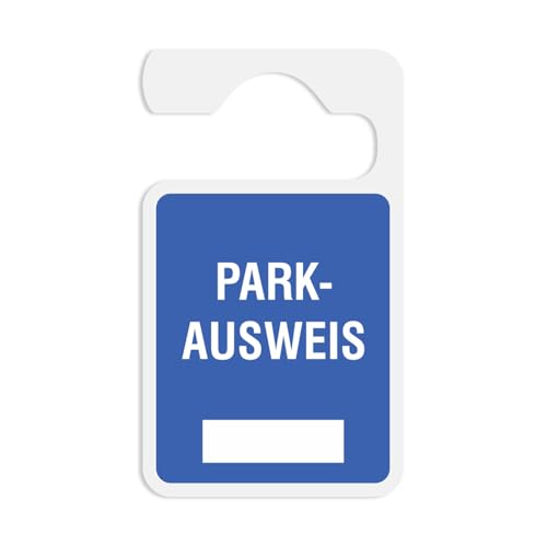 Betriebsausstattung24 Parkausweis zum Anhängen an den Autorückspiegel - Parkausweis zur Selbstbeschriftung - Kunststoff