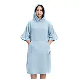 HOMELEVEL Kinder Badeponcho aus 100% Baumwolle - Poncho Handtuch für Strand Schwimmbad - Surfponcho mit Kapuze - Bademantel für Jungen und Mädchen