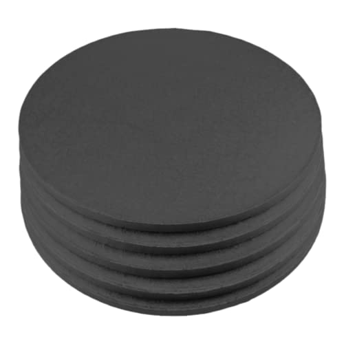 5 x Cake Drum PREMIUM 30 cm rund SCHWARZ (13 mm bzw. 1,3 cm dick) | Lebensmittelecht | Tortenunterlage | Tortenplatte | Cakeboard | Kuchenunterlage | Kuchenuntersetzer | Kuchenplatte - PACKMANIA