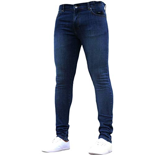 Herren-Jeans für Herren, schmale Passform, lässig, klassisch, Stretch, Skinny-Jeans, bequem, einfarbig, gerades Bein, modische Denim-Hose für Business, Büro, Arbeit, Denim-Hose mit Taschen,