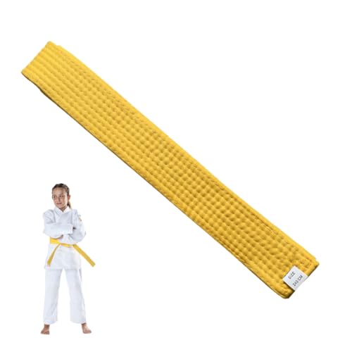 XPEX 200 cm Judo gürtel Judo Karate Gürtel Belt Kampfkunst Karate Judo Baumwolle Taekwondo Belts Professioneller Karate Aikido Belt für Kinder Erwachsene Kampfsportgürtel (Gelb)