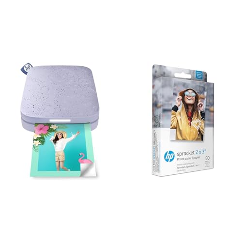 HP Sprocket Portable 2x3" Instant Fotodrucker (lila) Papierpaket