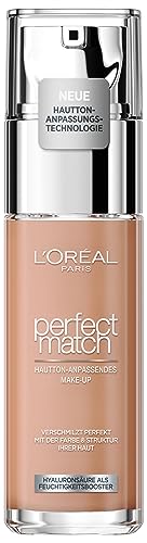 L'Oréal Paris Make up, Flüssige Foundation mit Hyaluron und Aloe Vera, Perfect Match Make-Up, Nr. 2.R/2.C Rose Vanilla, 30 ml