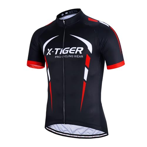 X-TIGER Radtrikot Herren Fahrradtrikot Trocknen mit Taschen Atmungsaktive Schnell Radsport Bekleidung MTB Fahrradbekleidung für Rennrad Trikot