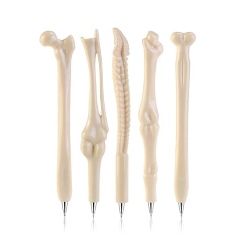 VYIBPDY 5 x lustige stifte in Knochenform, Neuheit Knochenstifte für Ärzte Krankenschwestern,lustige Geschenke, 0,5 mm