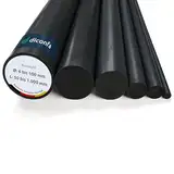 diconfa PVC Rundstab schwarz AUF Maß - AUSWAHL: Ø 20 x 1000mm - Ø: 6 bis 100mm - LÄNGE: 100 bis 1000mm entgratet Kunststoff-stange - Hart Vollmaterial Rund-stock robust langlebig