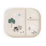 Done by Deer Foodie Kinderteller mit Unterteilung - Kinder & Baby Teller Rutschfest - BPA-Frei - Plastikteller aus 100% PP in Lebensmittelqualität mit Rutschfester Unterseite - 22 x 18 x 2 cm