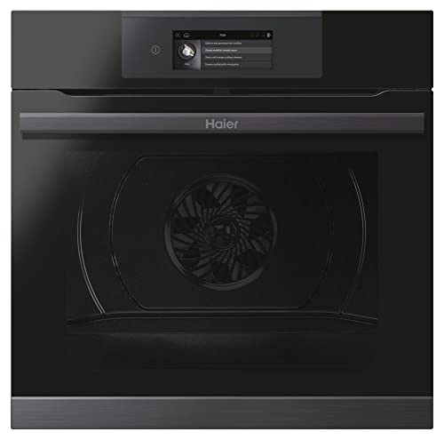 Haier I-TOUCH SERIE 4 HWO60SM5T5BHD Einbaubackofen/Nische 60 cm/Wi-Fi Funktion/Katalyse- & Hydrolytic-Reinigung / 14 Funktionen, Schwarz