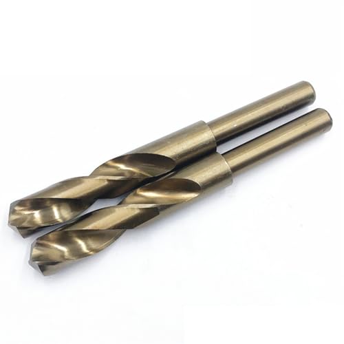 Spiralbohrer mit reduziertem Schaft und 1/2-Zoll-Schaft, Hartmetallbohrer for Edelstahl. Bohrer aus legiertem Metall for harten Stahl (Color : 2pcs, Size : 20mm)