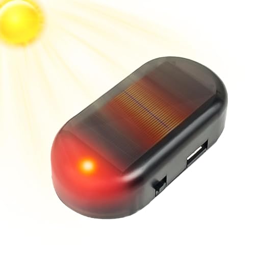Solarbetriebener Auto-Alarm, Simulierter Alarm, Autoalarm mit USB-Ladeanschluss, Sicherheitssystem, gefälschte LED-Blinklicht, Autozubehör für die meisten Autos