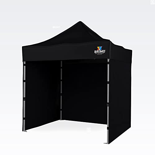 BRIMO Festzelt 100% Wasserdicht mit 3 Seitenteilen - 5 Jahre Garantie (2x2 m, Schwarz)