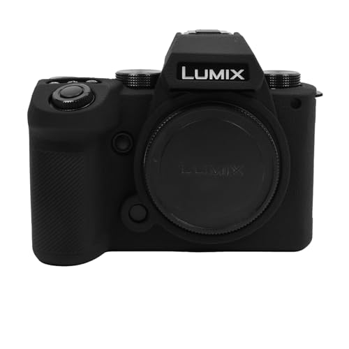 MUZIRI KINOKOO Schutzhülle für Panasonic Lumix DC-S5 II/Lumix DC-S5 II X Kamera, Weiche Silikon Tasche für S5 II/S5 II X rutschfest und Kratzfest, verbesserte Griffigkeit für die Kamera - Schwarz