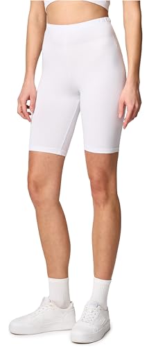 Merry Style Damen Sport Leggings kurz Sportleggings Radlerhose Sporthose aus Baumwolle MS10-200 (Weiß, L)