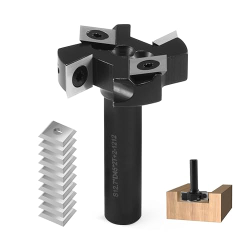 NONDK CNC-Spoilboard-Bohrer, Schaft 1/2 Zoll, Schneiddurchmesser 1-3/4 Zoll, Fräsbohrer 2 + 2, Einführungsplanungsbohrer