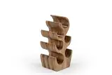 iAnanas Handgefertigter Weinflaschenhalter aus Mangoholz 6 Fächer Skulpturenstruktur natürliches Holzfinish Elegantes platzsparendes Design für Arbeitsplatte Wohnzimmer Küche Bar Moderne Dekoration
