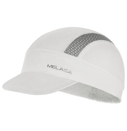 MELASA Fahrrad Cap, Kühlende Skull Cycling Cap Unterhelmmütze mit Sonnenblende, Sonnenschutz UV Rennrad MüTze Fahrradkappe für Männer Frauen