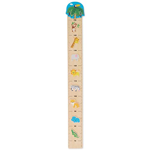 Bieco Holz Messlatte Kinder Zoo Skala 0,65-1,5m | Messlatte Kind Holz | Wand Holz Dekoration | Massband Kinder | Kinder Messlatte Holz | Holz Meter | Messlatte Mädchen & Junge | Messlatte Kind