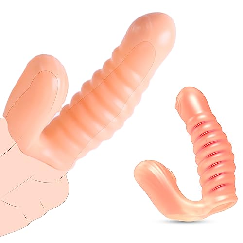 BDSMYOU Fingerhüllen,Sexfinger Ticklers Penishülle Fingerspitze,mit Gewinde,Vorspiel Finger Penis Sleeve für Sie Klitoris Stimulation und G-punkt A-Punkt,Sex Spielzeug für die Frau,Sex Toys (B)