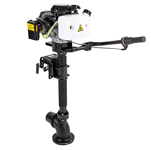 TESUGN Aussenborder Benzinmotor 4 PS 4-Takt 55cc, VierTakt Außenbordmotoren Benzinmotor Luftkühlsystem Bootsmotor Fischerboot Motor, Leistungsstarker Außenborder Bootsmotor CDI System