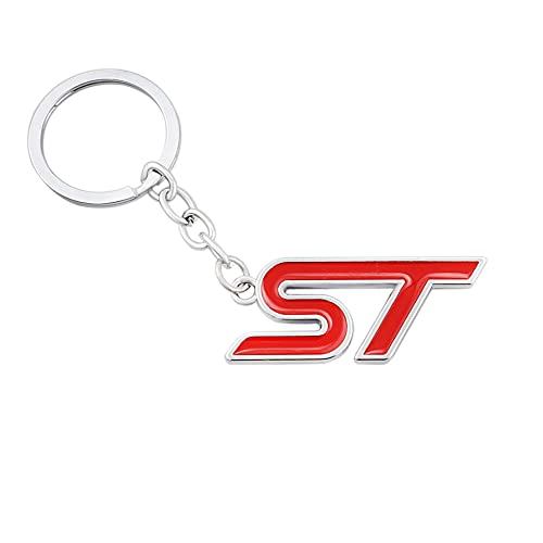 1 Stück ST Schlüsselschnalle Aufkleber Autokopf Emblem Abzeichen Chrom Aufkleber für Die meisten Automodelle(Silberrot)