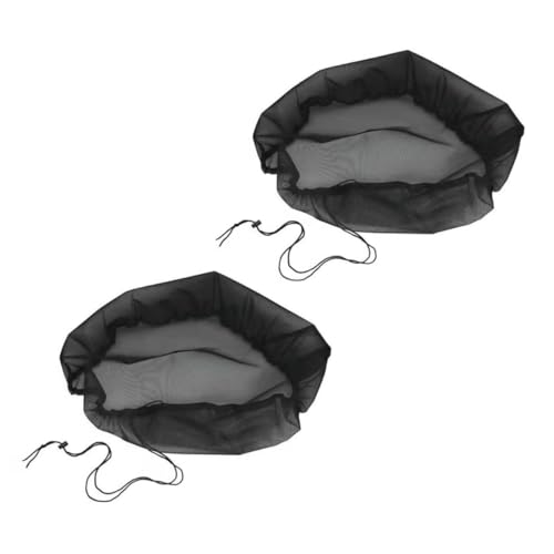 FONDOTIN Wassernetz 2 Stück Kordelzug Regeneimer Wassertankabdeckung Schwarz Polyester 97 cm Tankschutz