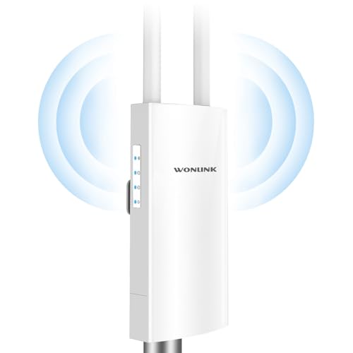 WONLINK Outdoor WLAN Access Point, Outdoor WLAN Repeater AC1200 Dualband Wireless Outdoor Repeater mit Gigabit PoE-betrieben, Unterstützung von Repeater/AP/Router Modu, IP66 Wetterfester, Blitzschutz