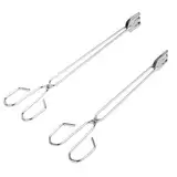 BBQ Grillzange, 2 Stück, multifunktionale Edelstahl-Küchenzange zum Kochen von Grillbuffet – 32 cm