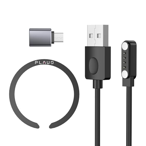 Zubehör-Set für PLAUD Note KI Digitales Diktiergerät, inkl. 60 cm Magnetisches USB-Ladekabel, Magnetring und USB Type-C-Adapter