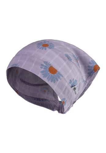 Sterntaler Baby Kopftuch Blume für Mädchen - Weiches Kopftuch Baby aus Baumwolle mit Viskoseanteil - Sommermütze Baby mit Blumenmuster - Ideal als Kopftuch für Babys - flieder, 49