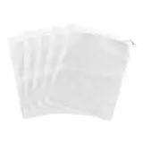 95sCloud-1 5 Stück Aquarium Filterbeutel, Nylon Medien Mesh Aquarium Netzfilterbeutel Filtertüten Wiederverwendbare Filtersack mit Kordelzug Reißverschluss für - Ammoniak-Entferner (White, One Size)