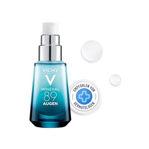 VICHY Augenpflege Hyaluron-Boost mit Sofort-Effekt, Feuchtigkeitsspendend und aufpolsternd, Mildert Augenringe, Mit purem Koffein und 89% Thermalwasser, Minéral 89, 15 ml