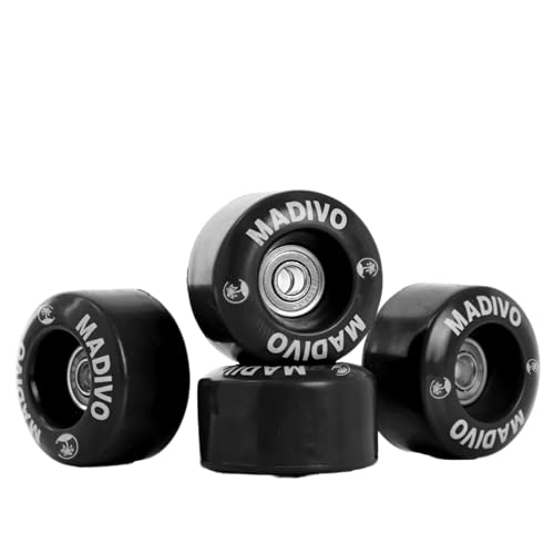 MADIVO Ersatzrollen + Kugellager für Rollschuhe 54 mm x 32 mm | Set aus 4 Rollen 82A ABEC-7 Lager Bearings | Rollschuhräder für Quad Skates für Outdoor und Indoor