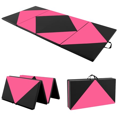COSTWAY Weichbodenmatte klappbar, Gymnastikmatte tragbar, Yogamatte Turnmatte Klappmatte Fitnessmatte, 240 x 120 x 5 cm