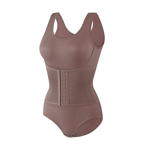 Bauchweg für Damen, Bodyshaper, Po-Former, Bodysuit, Mieder, Schweiß, schlankmachend, braun, 3XL