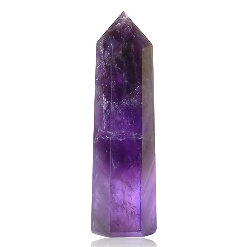 XIANNVXI 2" Amethyst Kristalle Heilung Kristall Wand Edelsteine Steine Turm Natürliche Hexagonal Punkt Stäbe Meditation Energie Therapie Steine