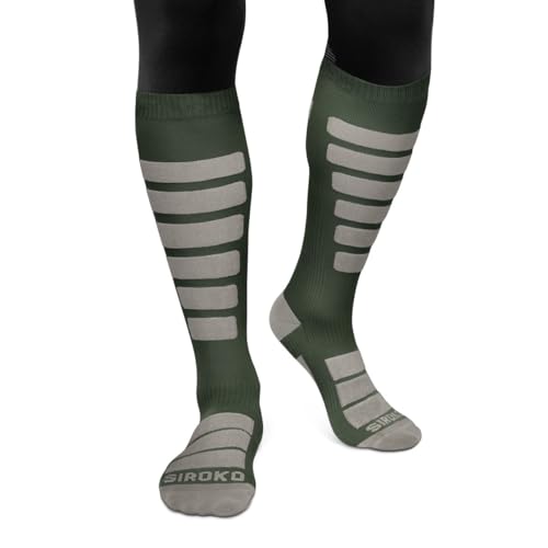 SIROKO - Ski- und Snowboardsocken Aoraki Green - XL-XXL - Armeegrün/Grau