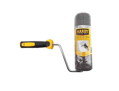 HARDY WORKING TOOLS Roller für Spachtelmassen 25 cm mit Stiel - Rollspachtel-Walze Putzwalze - Spezialwalze für Spachtelmasse - zum Auftragen von Spachtelmasse und Rollputz
