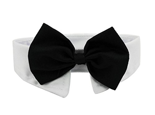 Diyafas 2 x Baumwolle Haustier Fliege Hundekrawatte Katzen Welpen Formelle Halsband Halsketten Einstellbar Krawatte Bowknot für Hochzeit Party