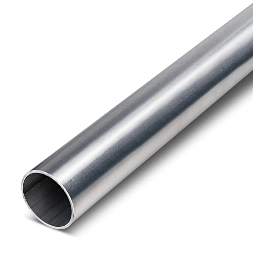 thyssenkrupp Edelstahlrohr Ø 25 x 1,5 mm in 2000 mm Länge | K240 geschliffen | Rundrohr Edelstahl V2A geschweißt | Werkstoff: 1.4301 | AISI 304