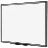 VIZ-PRO Magnetisches, trocken abwischbares Whiteboard 120 x 90 cm, trocken abwischbares Whiteboard mit schwarzem Aluminiumrahmen und Stiftablage