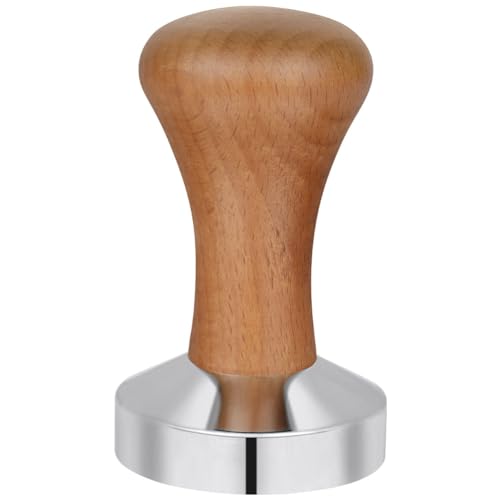 Vicloon Kaffee Tamper,tamper 51mm mit Holzgriff,kaffeestempel edelstahl,espresso tamper, Solid Heavy, Barista Style-Dunkelbraun