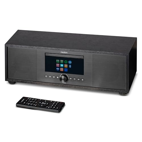 MEDION P66400 All in One Audio System (Internetradio, DAB+, CD/MP3-Player, Spotify Connect, Amazon Music, PLL UKW Radio, USB, AUX, Kompaktanlage, Subwoofer Weckfunktion