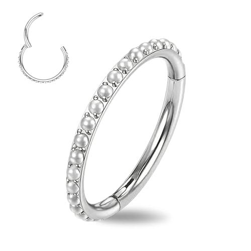 Lucktao Nasenpiercing Ring,Nasenpiercing Chirurgenstahl,Septum Piercing,Piercing Ohr,Perlen- Nasenpiercing,Helix ring,Hypoallergen Knorpelohrring,Piercing für Nase,Septum,Ohr,Tragus- Silber