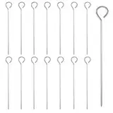 15 Stück Grillspieße Edelstahl, 15 cm Schaschlikspieße Metallspieße, Wiederverwendbare Hähnchenspieße für Grillen BBQ Kochen Küche Hähnchenbraten Zubehör