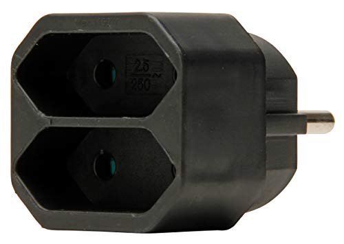 Kopp Euro Adapter 2-Fach, 1 Stück, schwarz, 174105004