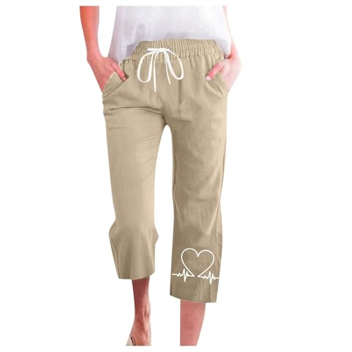 Sportliche Hose für Damen, elastische Taille, Interview, Bauhose, leicht, Motorrad-Sportanzug, khaki, M