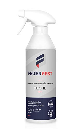 FEUERFEST® Brandschutzimprägnierung für Textilien - DIN 4102 B1-500ml - Erfüllt Standard 100 by OEKO-TEX - Flammschutzmittel, Brandschutzspray, Brandschutzmittel, Feuerschutzspray