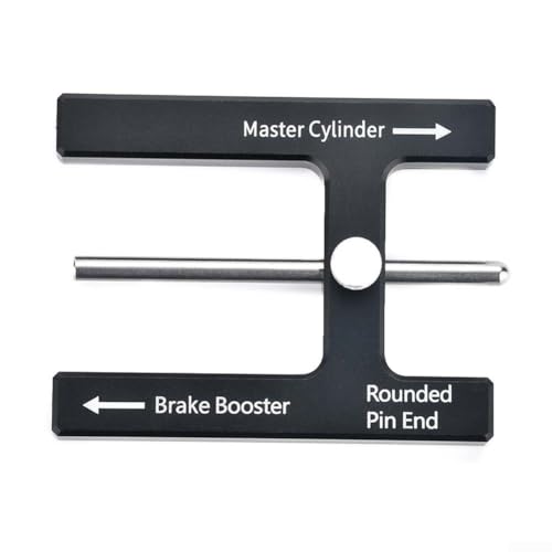 Eawfgtuw Car Power Brake Booster Push Rod Adjustment Tool Aluminum Alloy Master Cylinder Gauge Markings Integrated Magnets Universal Fit Efficient Operation Precise Measurement Black