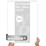 5 Stk.Whiteboard Pappe 500x700mm | 2mm Stärke | Basteln | Studium