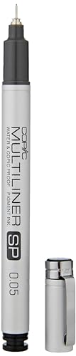 Copic Multiliner SP black 0,05 mm, hochwertiger Fineliner aus Aluminium, mit schwarzer, wasserfester Pigmenttusche, für Skizzen, Zeichnungen und Illustrationen